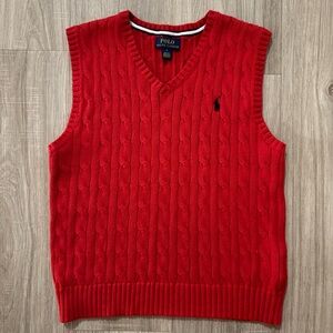 Polo by Ralph Lauren V-Neck Red Sweater Vest
